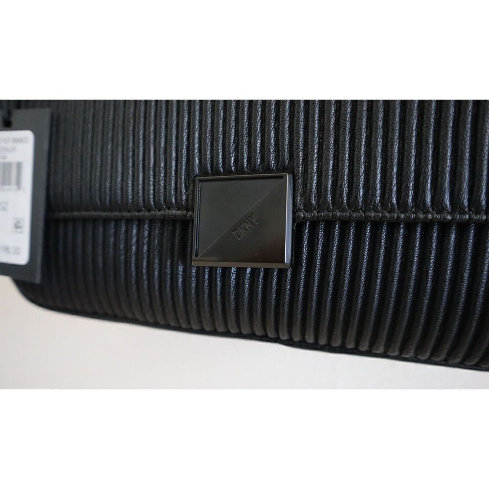 DKNY R343YA59 Women's Sz MD Black Sina Ribbed Crossbody/Shoulder Bag Purse - Picture 7 of 15
